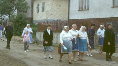 Czecho-Slovakia: People went in traditional costumes to church.