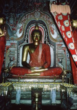 Sitting Buddha, serene statues and images, such a religion could not be aggressive