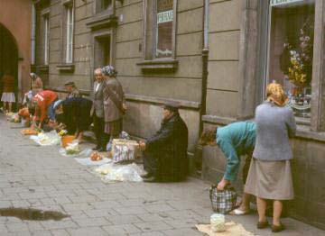 The free-market brought home-grown fruits and vegs on the streets of Wroclaw