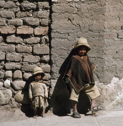 little Indians in Bolivia staring at two ghosty whites