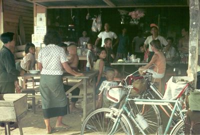 In Thailand we took our breakfast in a "drive-in" teahouse