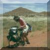 Frank's greatest pleasure: struggling with his bicycle on sandy tracks