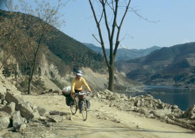 the main road after two weeks of cycling