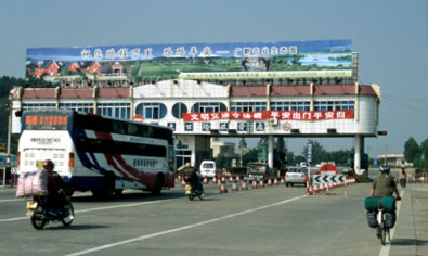 Enormous toll-gates on big highways, but enough space for cyclists to feel safe