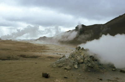Though famous for vulcanic activities, you will only every now and then see it.