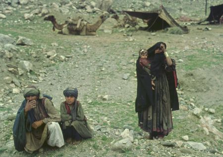 Nomadic familie in the Afghan highlands