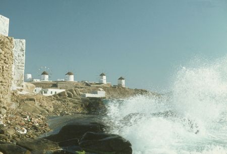 Mykonos, many tourists in season, but still nice and charmful